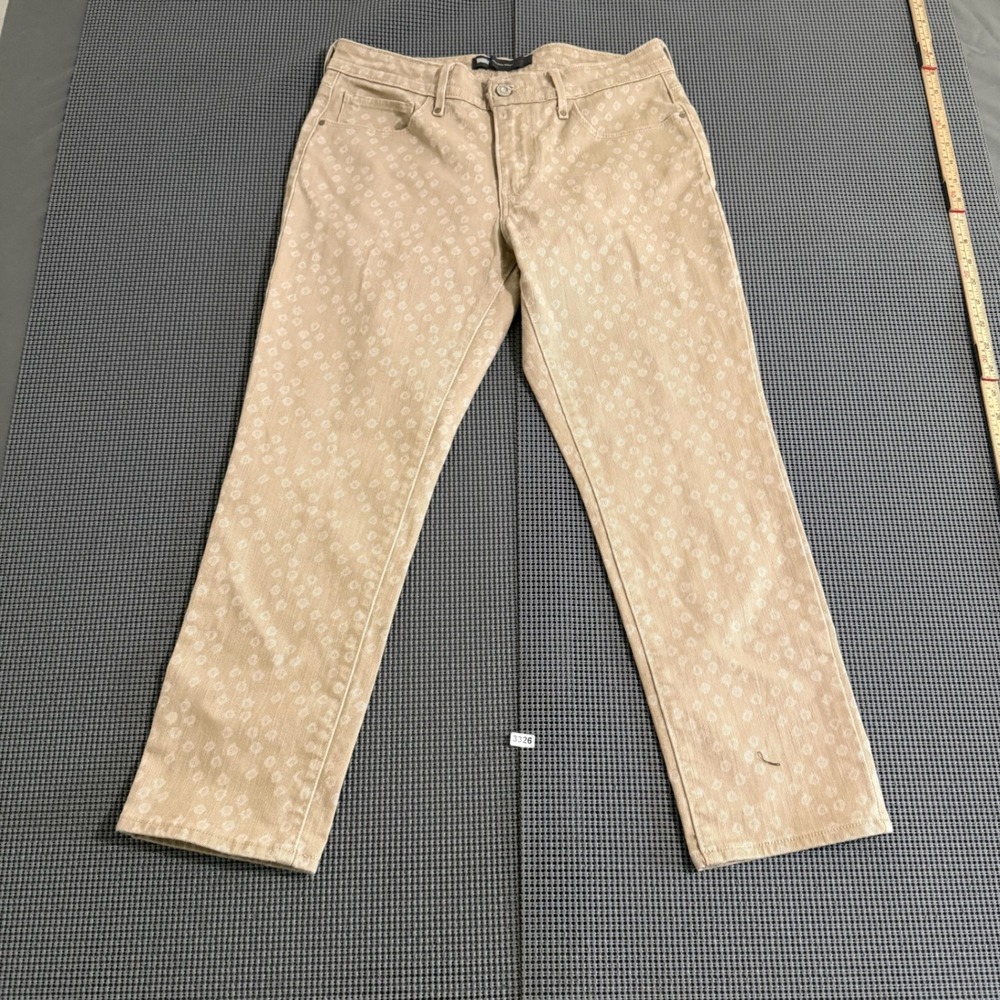 Levis Mid Rise Skinny Jeans Tan White Patterned Size 10M